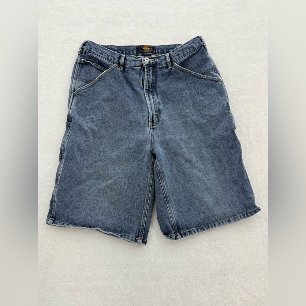 Men’s vintage Route 66 Carpenter cargo shorts size 34 Blue Jeans Y2K 90’s